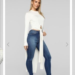 Fashion nova- White top size small